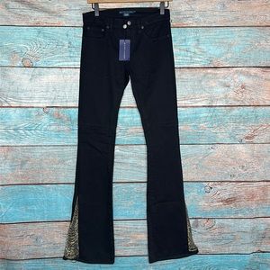 Ralph Lauren NWT Black Jeans Wide Flare Leg Size 25